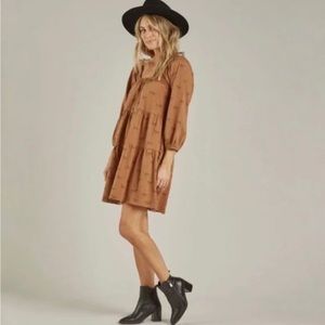 Rylee + Cru Dress Peasant Brown Horse Print 3/4 Sleeve Womens Size Large